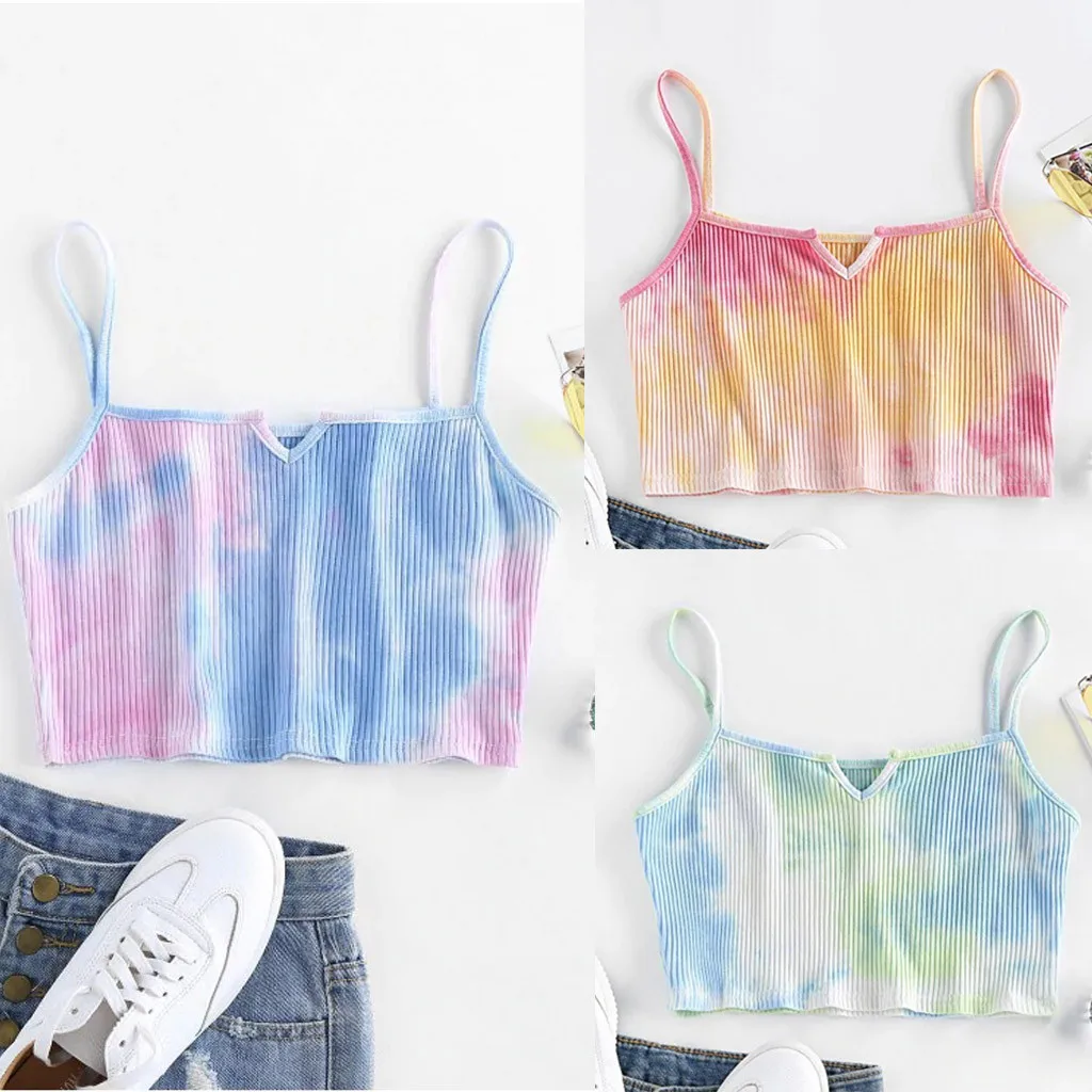 Кроп Топ женский с V образным вырезом пикантная приталенная Майка переходом