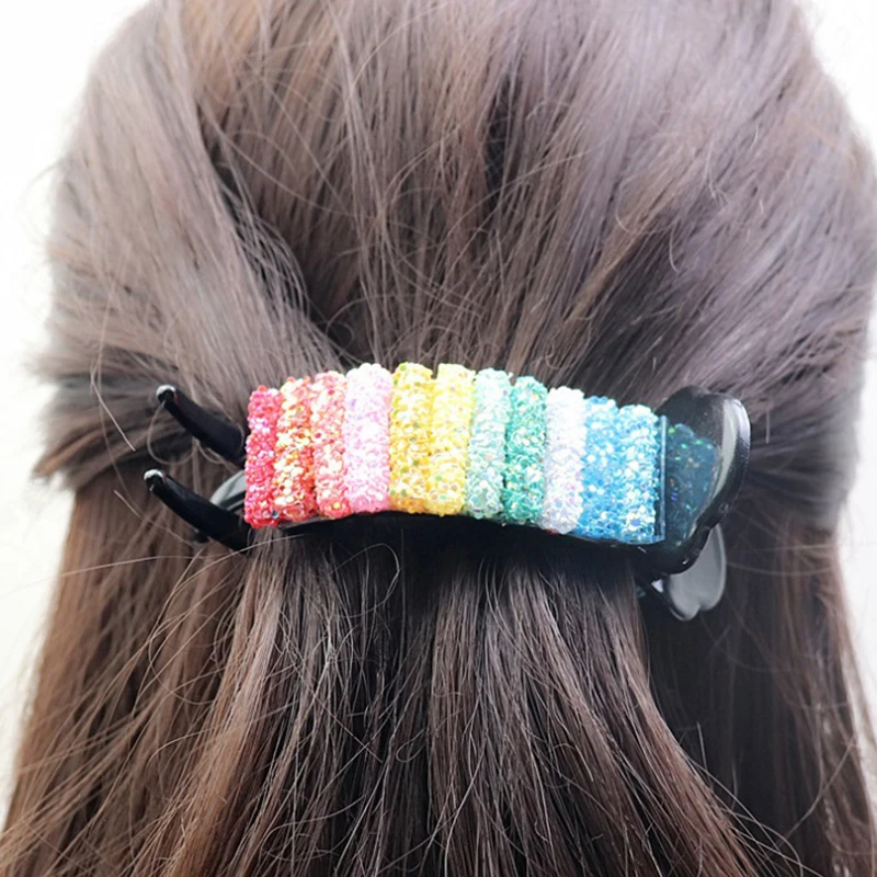 

Korean Rainbow Hair Clips For Ponytail Bun Hair Clamps Candy Color Hairpin Accessories Fashion Headdress Gifts