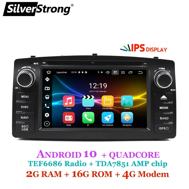 4G Android 10 COROLLA E120 автомобильный DVD gps для TOYOTA corolla ex Универсальный радио SilverStrong 2din навигация android DVD