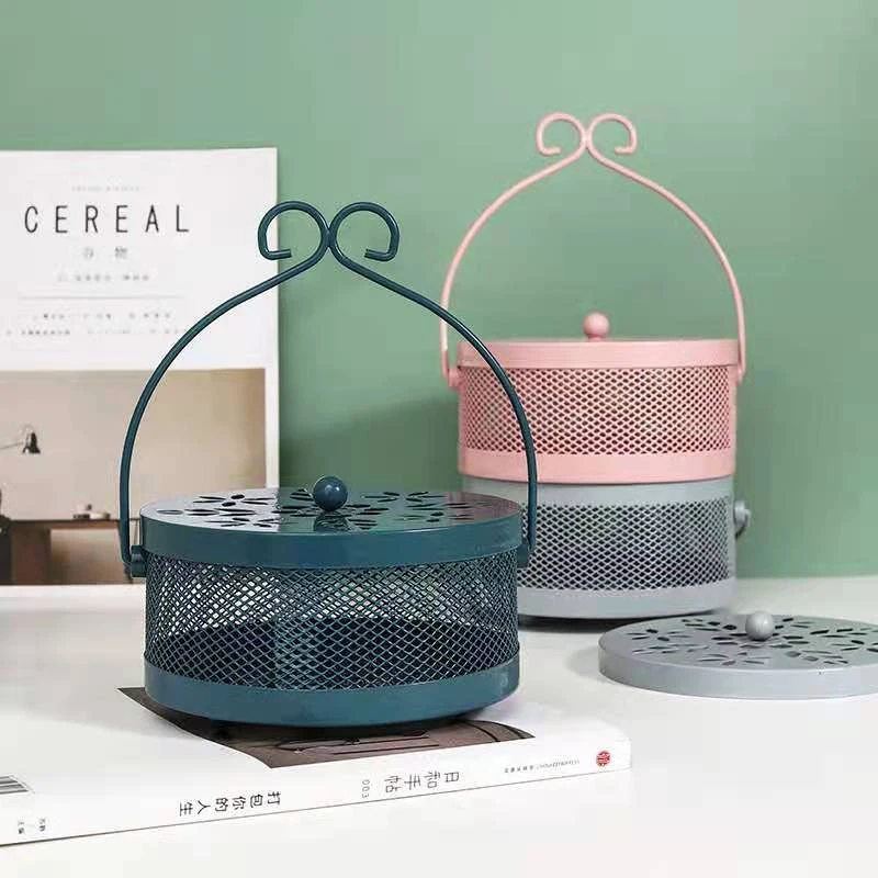 

Home Office Decor Vintage Iron Aromatherapy Mosquito-repellent Incense Burner Safe Fire Prevention Coil Tray for Pest Control