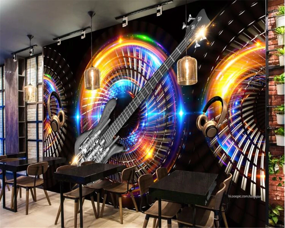 3d обои в стиле рок хип хоп фотообои KTV фон для стен украшение дома на заказ|Обои| |