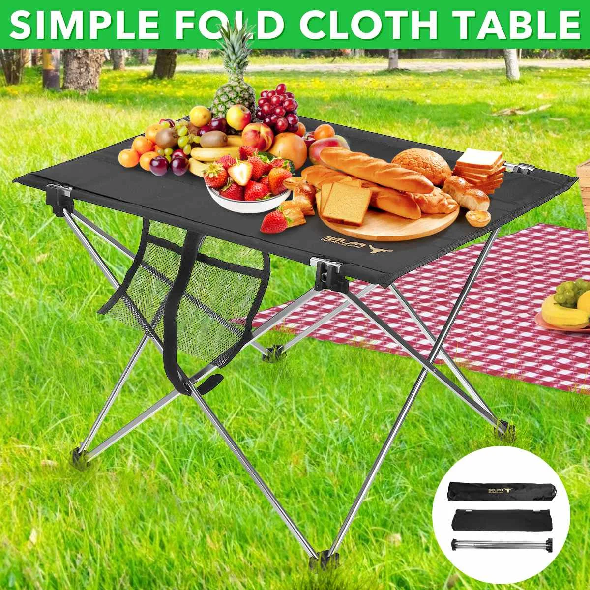 

New Outdoor Portable Foldable Table Camping BBQ Picnic Fishing Table Furniture Ultra Light Non-slip Folding Desk 57x42x39cm