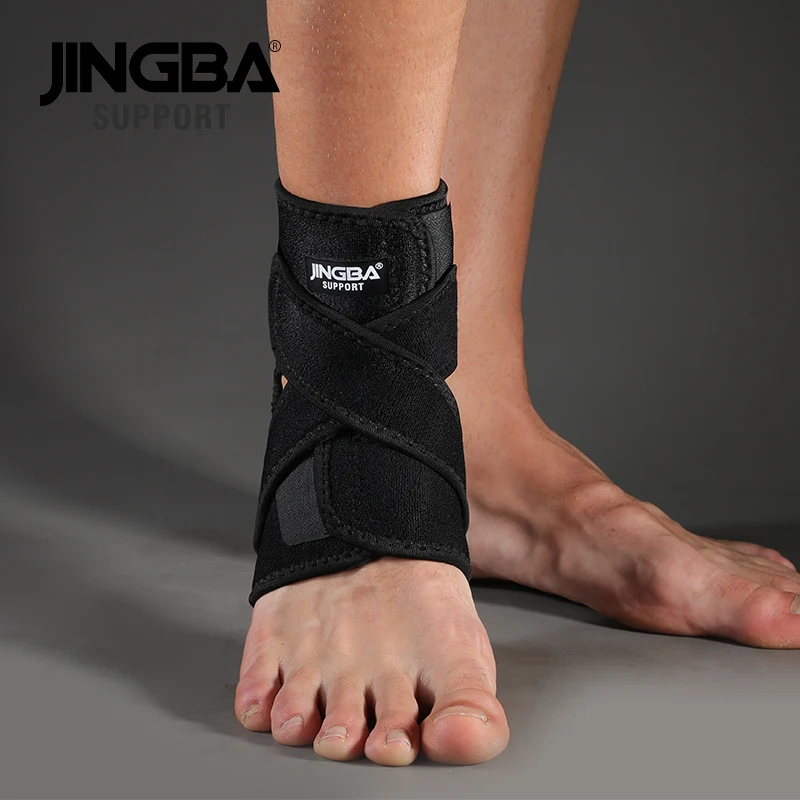 JINGBA SUPPORT 1PCS 3D Neoprene Adjustable Ankle Support Protector Football Basketball Brace Protective tobillera | Спорт и