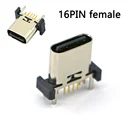 3-6 шт.лот 16-контактный разъем DIP Micro USB Type-C женский четырехфутовая плата вертикальная для Samsung Lenovo Huawei ZTE и т. д.