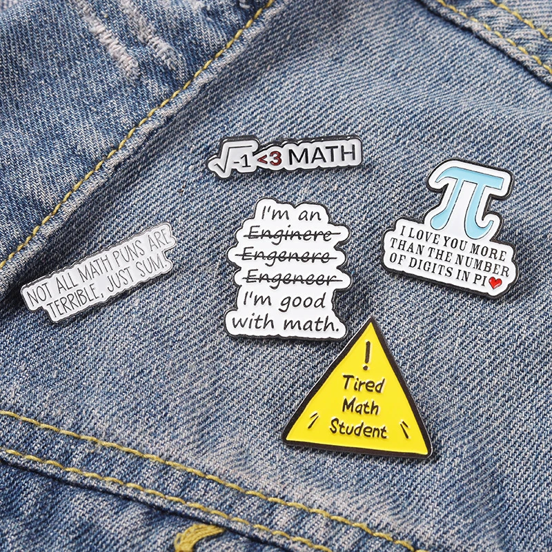 

Creative I Love Math Enamel Pins Novelty Message Badges Button Bag Hat Backpack Lapel Pin Gifts for Math Geeks Mathematician