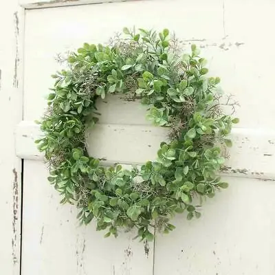 

DIY Artificial Wreaths Garlands Fake Silk Leaf Eucalyptus Plastic Green Plant Garland For Wedding Party Home Decor Accessory