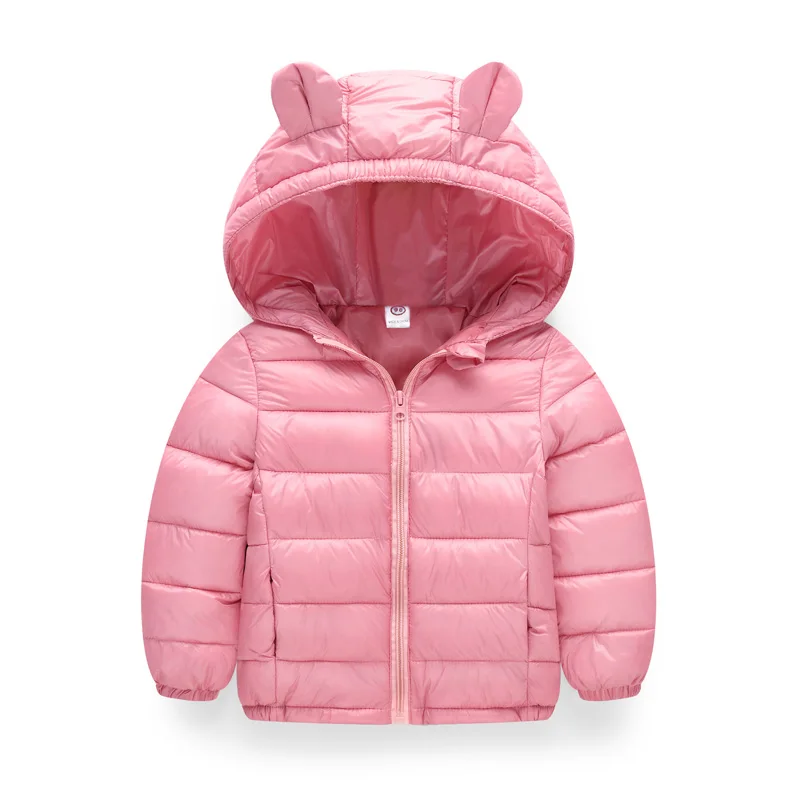 Pink Куртка для маленьких девочек коллекция года, осенне-зимняя куртка для девочек, пальто детская теплая верхняя одежда с капюшоном, пальто для мальчиков, куртка, пальто детская одежда - Цвет: Pink
