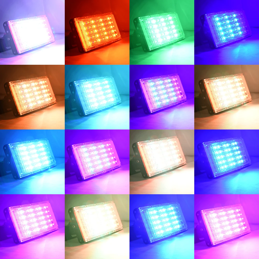 Светодиодный прожектор 50 Вт AC220V 240 В RGB Водонепроницаемый Ip66 наружный садовый светильник Светодиодный отражатель литой свет прожекторы