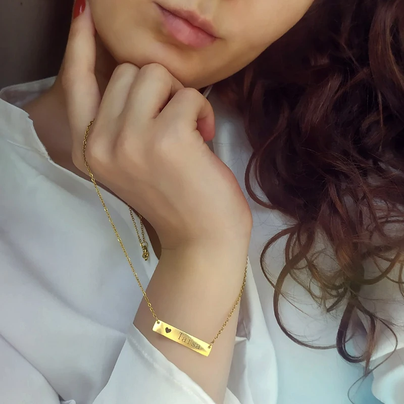 Кодовая гравировка персонализированная квадратная планка на заказ ожерелье из