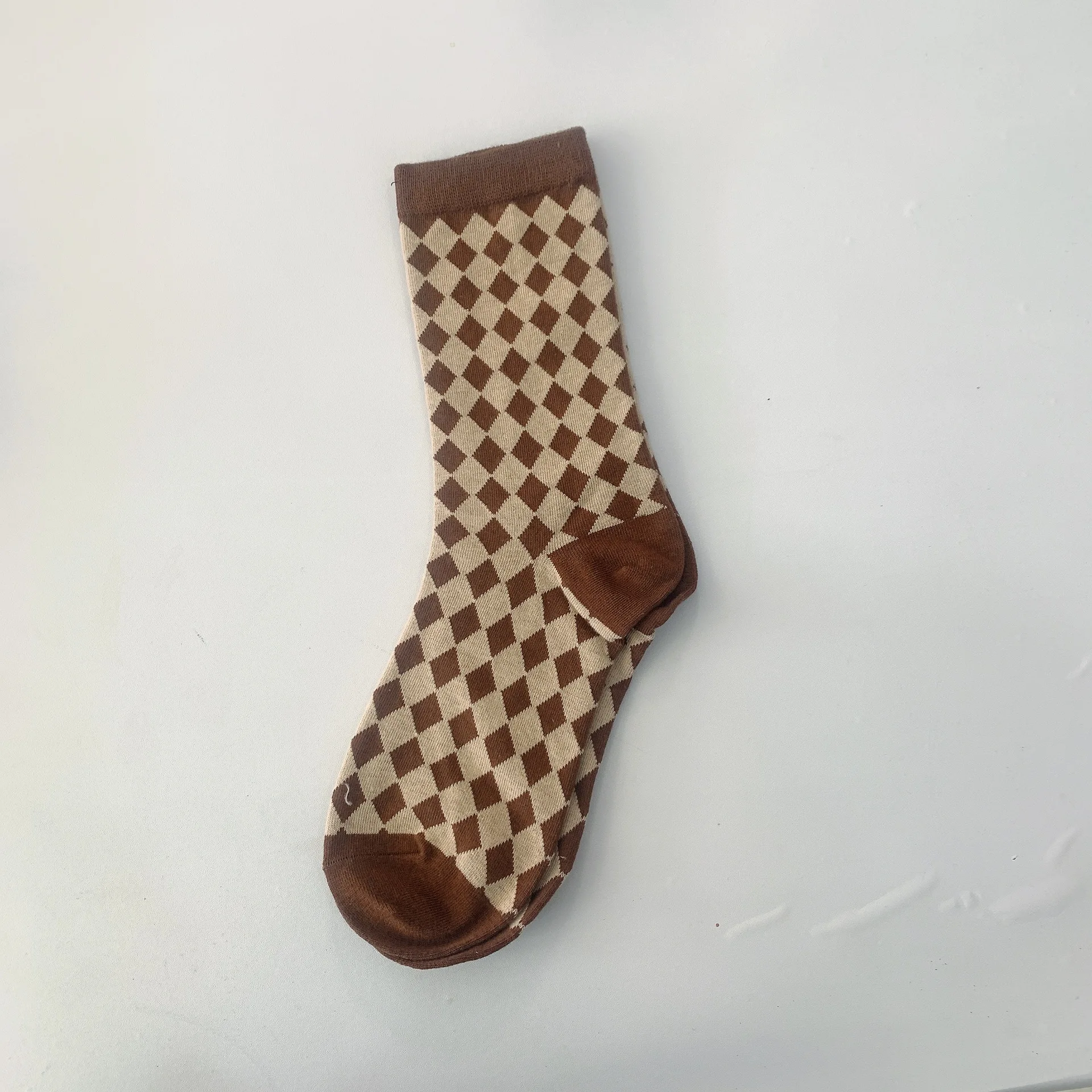 Women Socks Autumn New Socks Fashion Lattice Cotton Preppy Style Happy Casual Deodorant Socks Female Socks High Quality Fashion