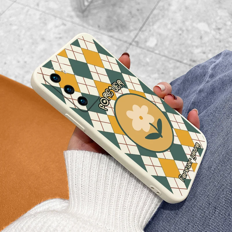 

Vintage Flowers Liquid Slicone Phone Cover Huawei P40 P50 P30 P20 Pro Lite Mate 40 30 20 Pro Lite Nova 5t Y7A Soft Case Funda