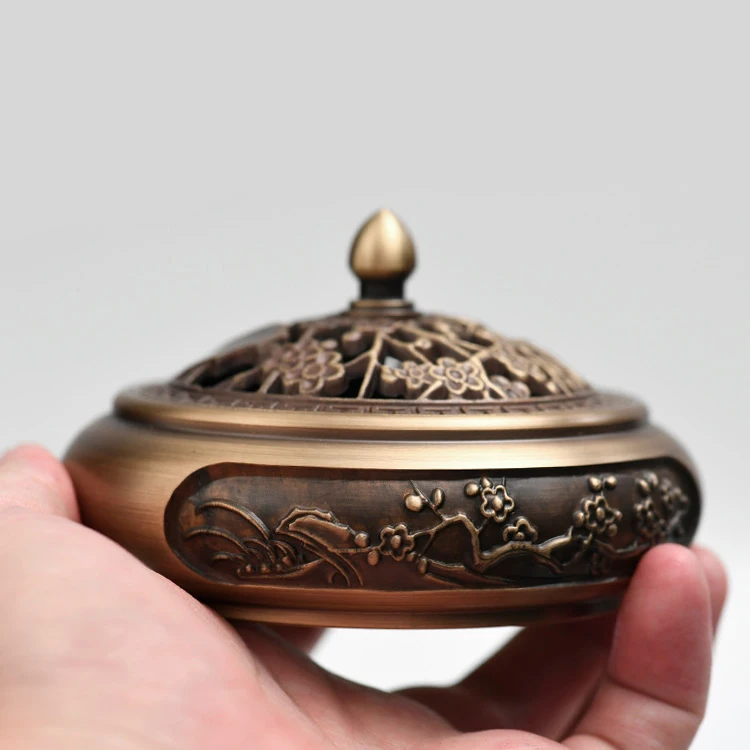 

Vintage Small Incense Burner Copper Creative Chinese Incense Burner Living Room Quemador De Incienso Censer for Home BD50XX