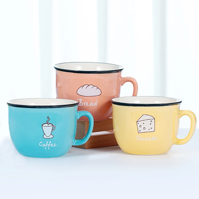 Керамическая кружка для завтрака с деревянным покрытием креативная мультяшная