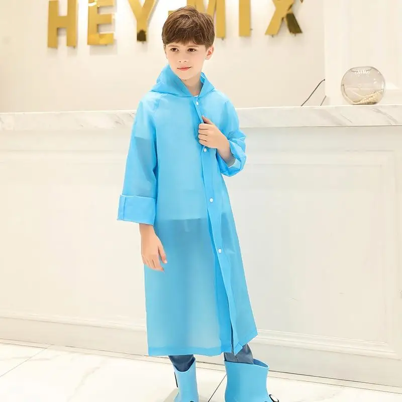 

Fashion EVA Children Raincoat Thickened Waterproof Rain Coat Kids Clear Transparent Boys Girls Jacket Coat Rainwear Rainsuit