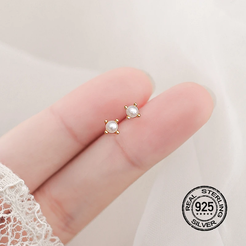 

Серьги-гвоздики женские из серебра 925 пробы, с жемчугом
