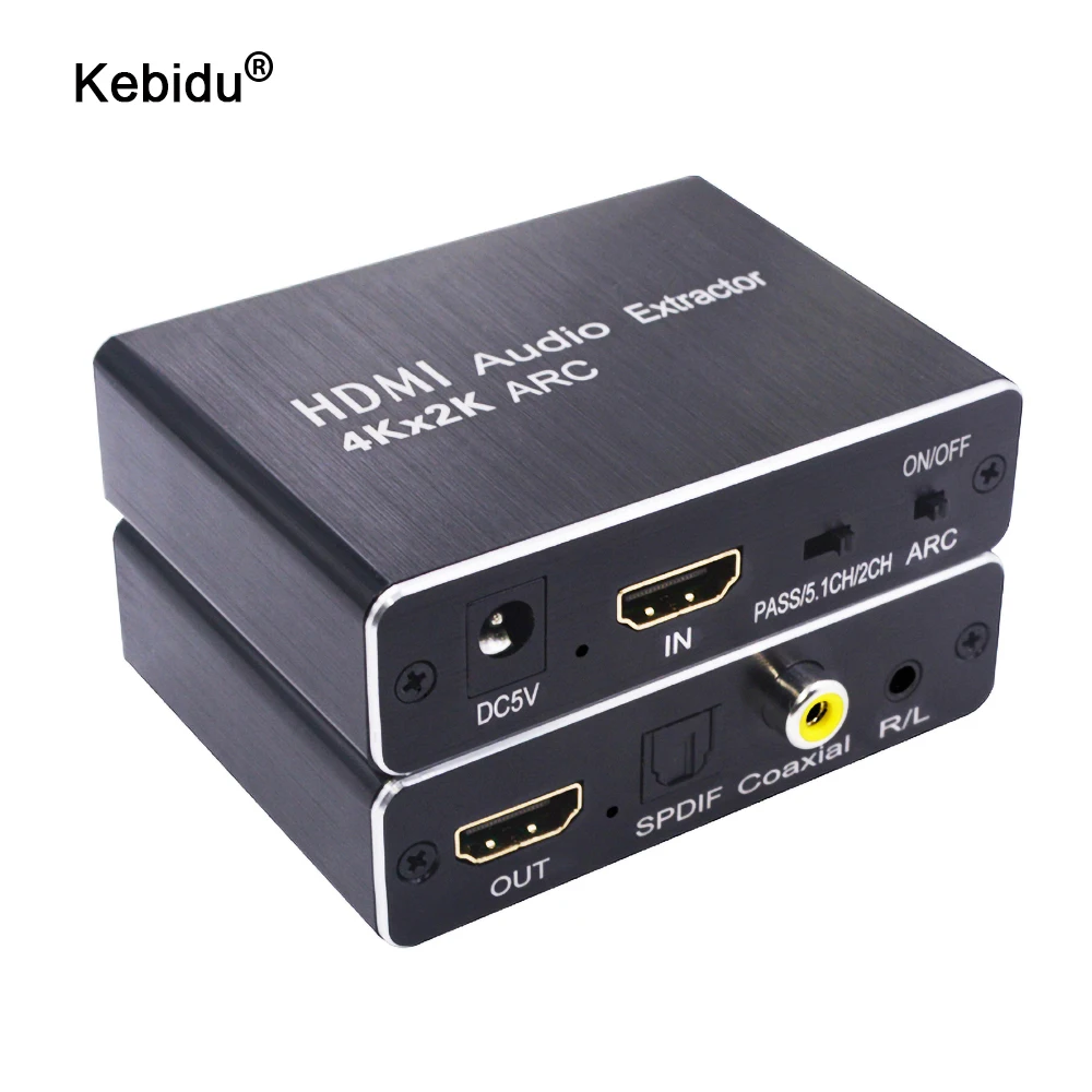Аудио экстрактор kebidu 4K x 2K 30 Гц 3D оптический TOSLINK SPDIF 5 1 ARC аудио сплиттер HDMI