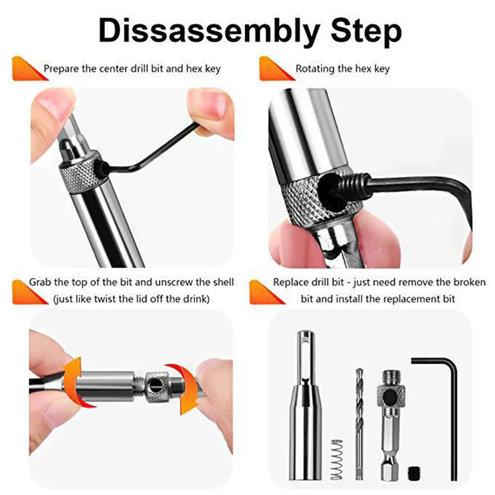 Набор сверл для дверного замка и шарнира 4 шт. самоцентрирующаяся пила из