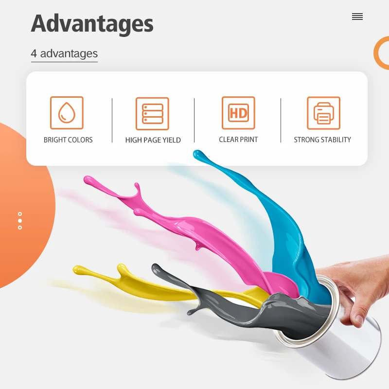 Набор чернил KMCYinks 100 мл для заправки картриджей принтеров hp Deskjet D1660 D2500 D2560 D2660 D5560