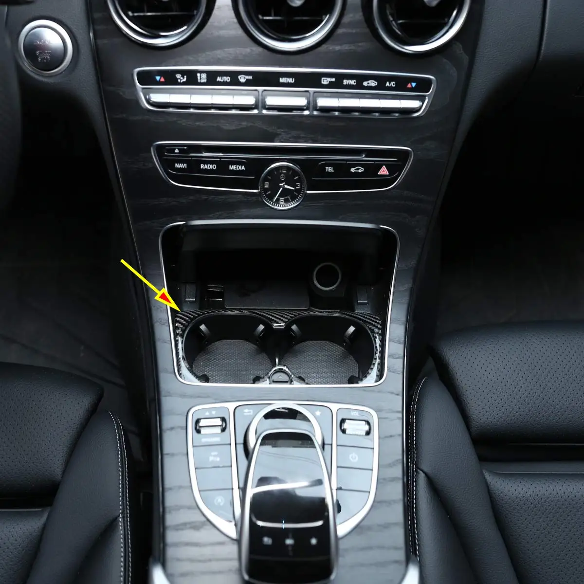 Мягкая карбоновая центральная консоль подстаканник рамка отделка для Mercedes Benz E C