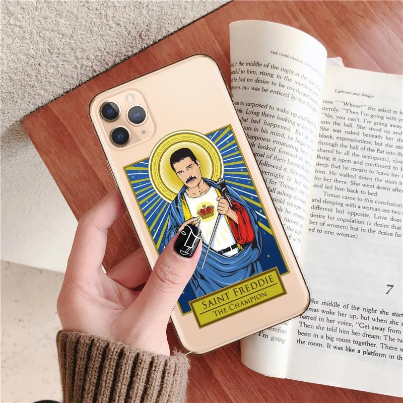 Freddie Mercury Fiction Saint Mia Jules Cover for iPhone X XR XS 8 7 Plus 6 6s 5S SE 11 Pro Max Catholicism Tpu Case | Мобильные