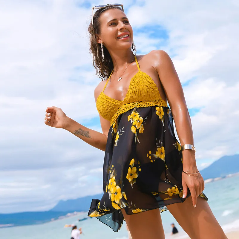 Купальник танкини TYAKKVE с лямкой на шее женский купальник из двух частей