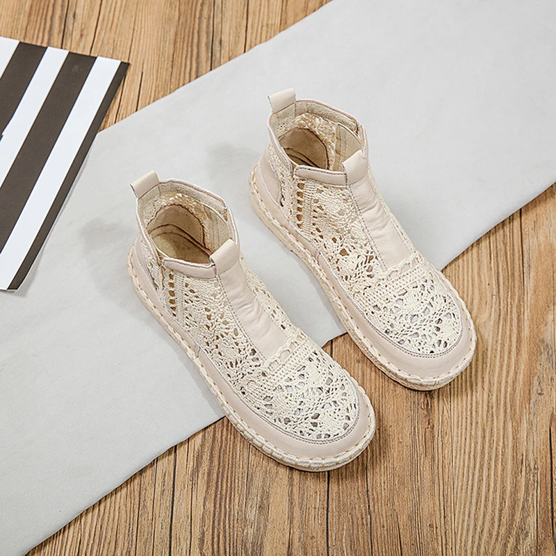 Женская летняя обувь с дышащей сеткой Кружевная прогулочная Новинка Однотонная