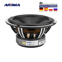 AIYIMA 1Pcs 6.5 Inch Woofer Speaker 50W 4 Ohm Bass Audio Car Sound Speaker Driver Aluminum Ceramic Black Diamond Cast Booksheft