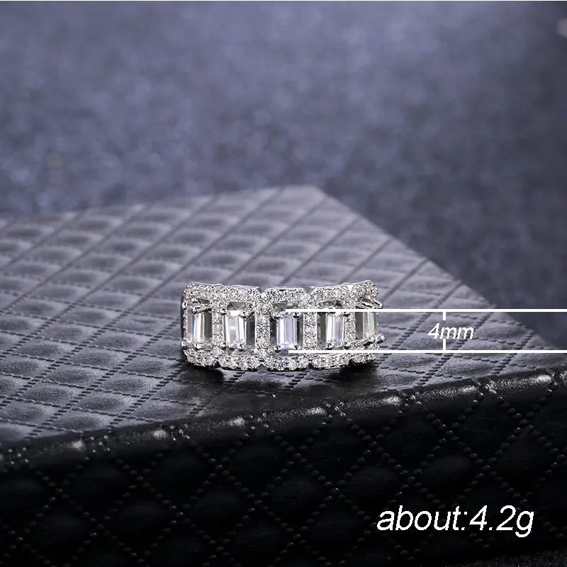 

2020 New Trendy Princess Solid 925 Sterling Silver Eternity Band Ring For Women Lady Anniversary Gift Jewelry Bulk Sell R5656