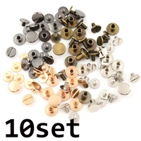 10setlot solid brass button screws stud screw nail screwback for leather rivet belt gold 56 58mm optional diy