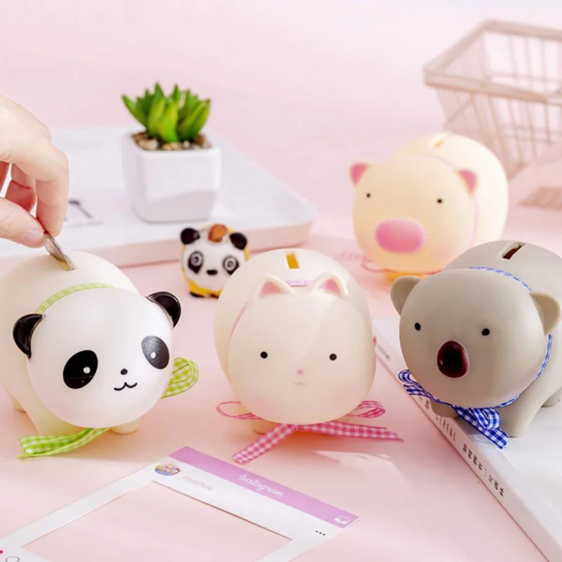 1 шт. Kawaii чехол для экономии денег свинья кошка панда банк домашний Декор Детский мультфильм подарок на день рождения коробка для хранения монет вечерние сувениры