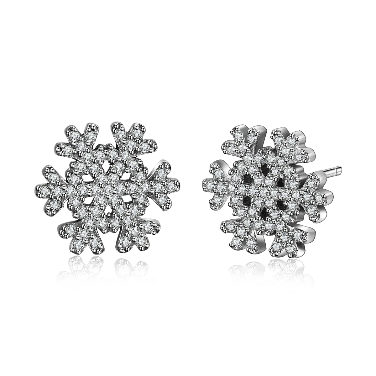 Jewelrypalace 925 стерлингов Серебряные серьги гвоздики зима сюрприз снежинки CZ