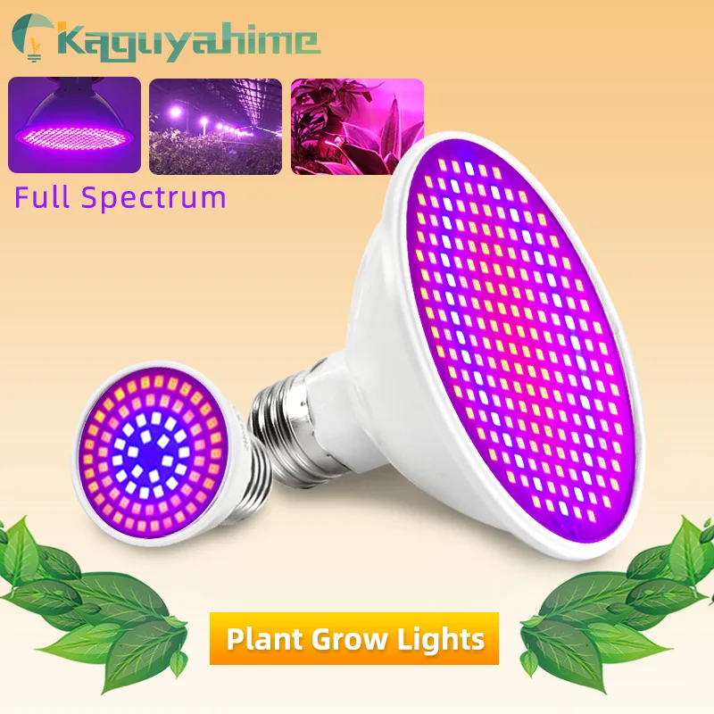 Фото Kaguyahime светодиодный Grow светильник E27 лампа полный спектр лампы 85 265V 4W 30W комнатное