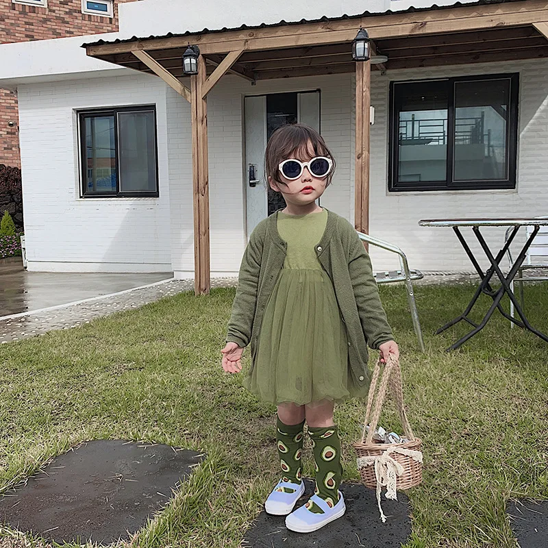 Autumn cute baby girls fashion mesh patchwork princess dress kids long sleeve Ball Gown children party dresses | Детская одежда и
