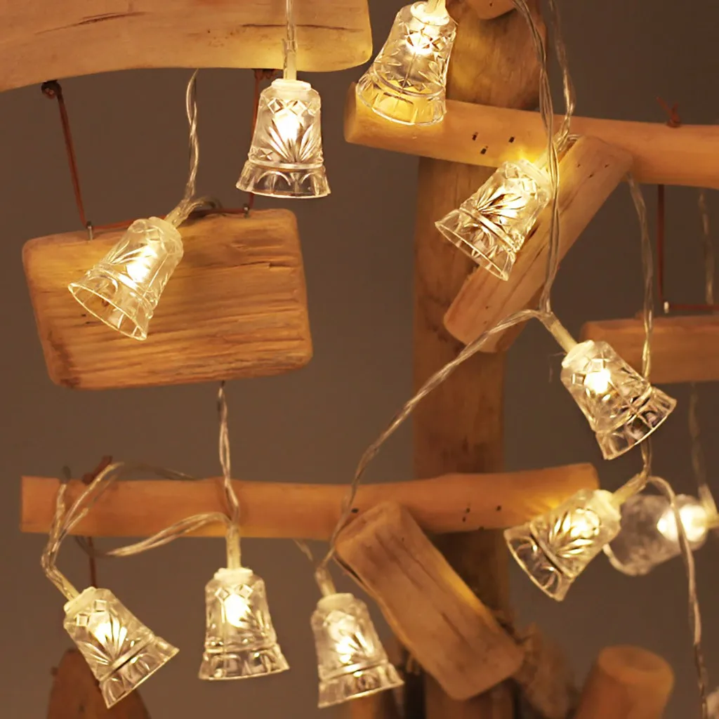 Рождественская гирлянда с колокольчиками длина 1 5 м 10 светодиодов вечерние