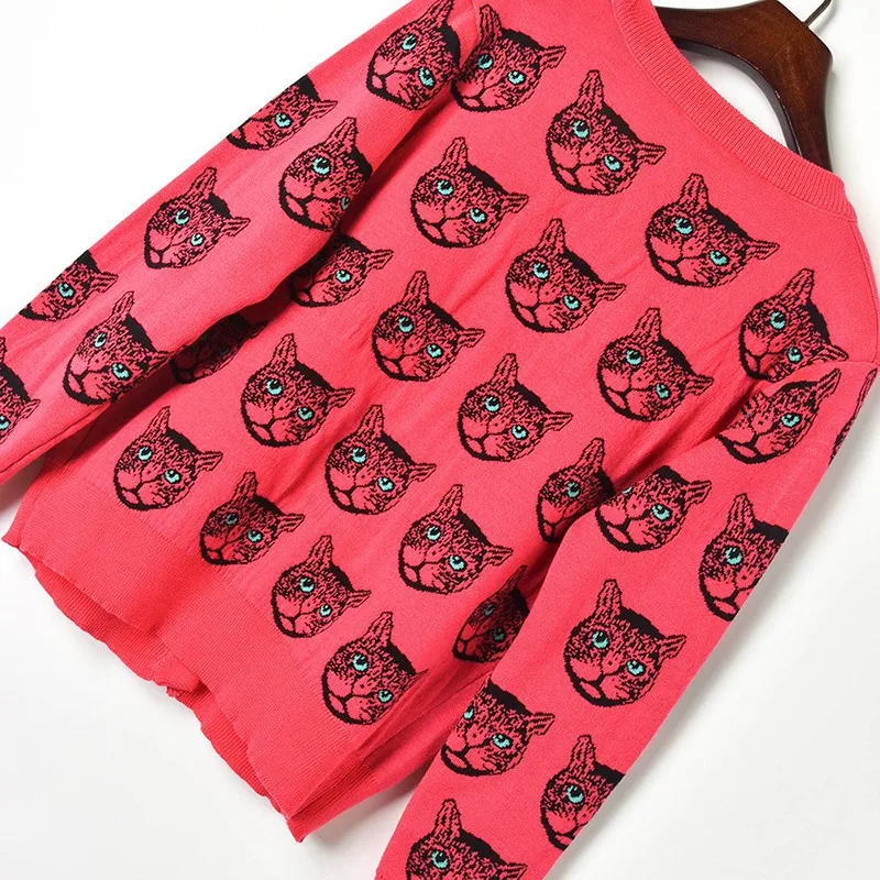 Женский однобортный жаккардовый кардиган шерстяной с V образным вырезом и