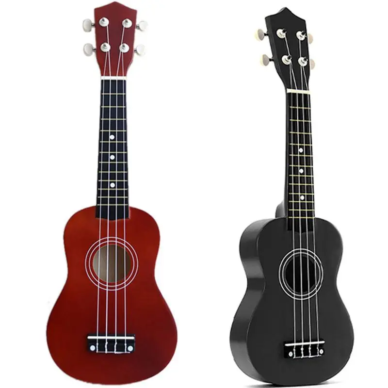 

Гавайская гитара Сопрано 2 шт., 4-струнное Гавайская гитара Uke + String + Pick для начинающих, подарок для детей, черный и красный, коричневый