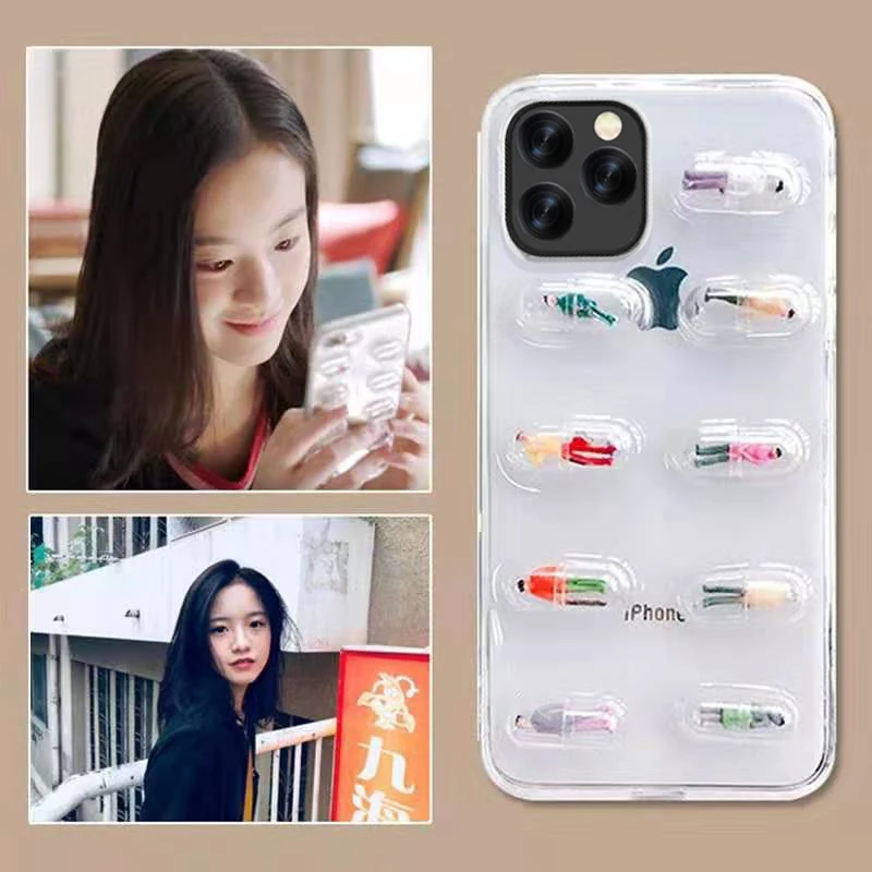 Прозрачный чехол для телефона в виде капсулы с 3d-таблетками подходит OPPO A8 A91 A92s A52