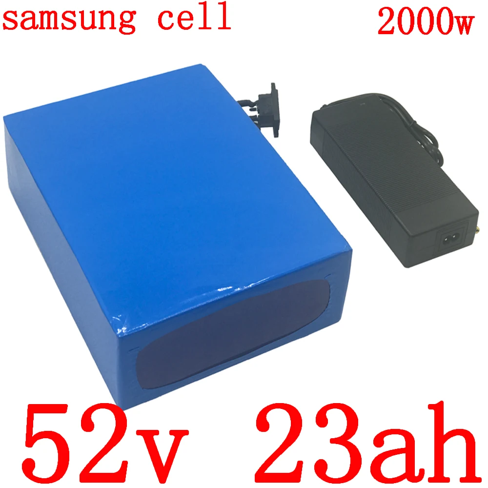 

52V lithium battery use samsung cell 52V 23AH electric bike battery 52v electric scooter battery for 48V 1000W 1500W 2000W ebike