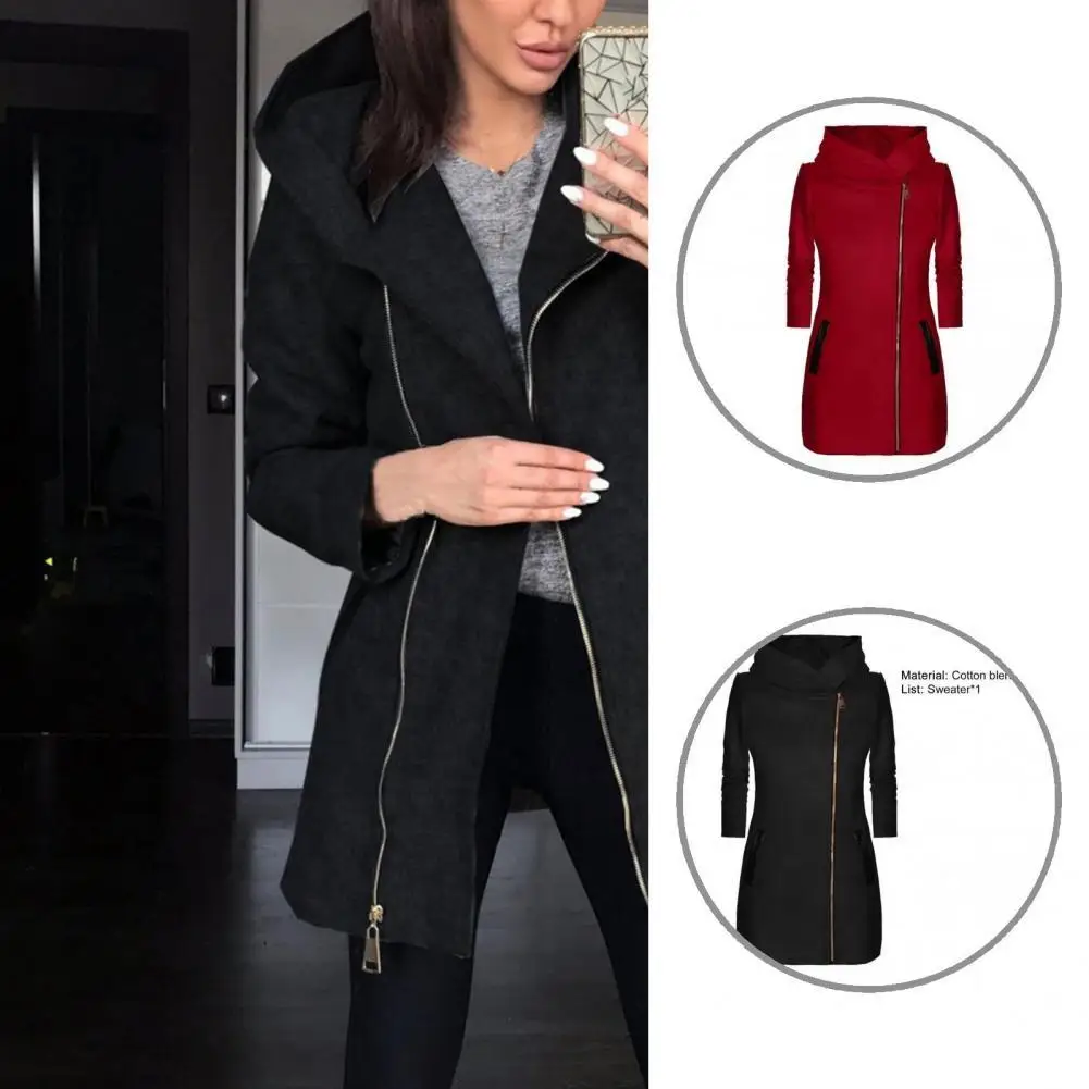 

Легкий длинный Повседневный свитшот с капюшоном и боковой молнией для повседневной носки