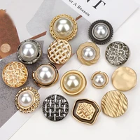 10 pieces new metal buttons special shaped inlaid pearls point oil high feet hand sewn woolen coat fashion buttons wholesale