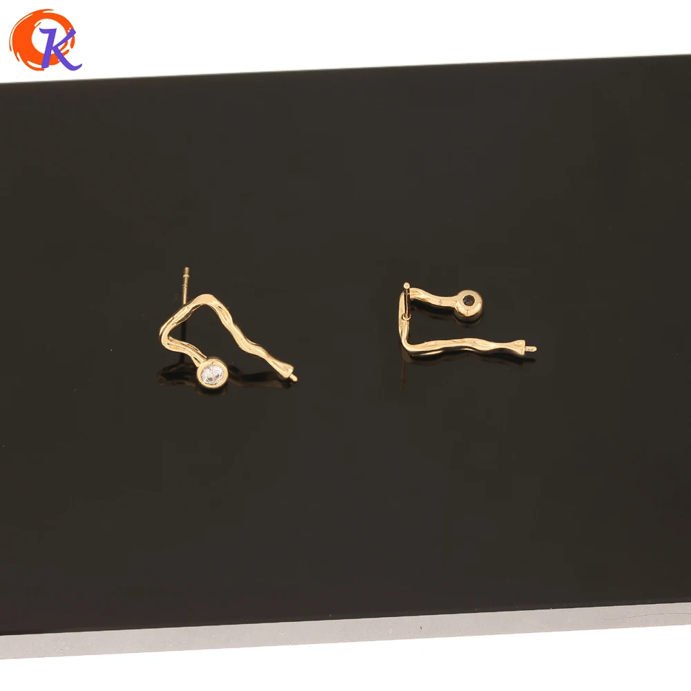 

Cordial Design 30Pcs 10*18MM Jewelry Accessories/Hand Made/Stick Shape/Genuine Gold Plating/CZ Earrings Stud/Earring Findings