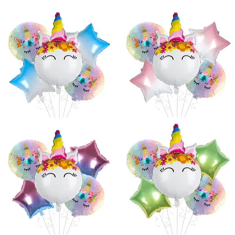 

Rainbow Unicorn Balloon Party Supplies Number Foil Globo 1 2 3 4 Years Old Birthday Party Decoration Wedding Ball Kid Toy