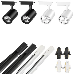 COB светодиодный Трековый светильник 12203040 Вт, светодиодный рельсовый светильник, прожсветильник Тор для одежды, витрин, выставочных залов, 220 В