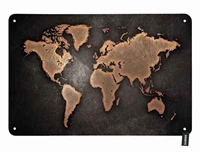 world map tin sign vintage black background with seven continents vintage metal tin signs for men women wall art decor