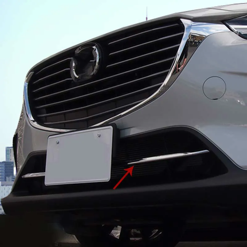 2 шт. для Mazda CX 3 2016 2017 передний бампер воздухозаборная решетка хромированная