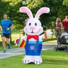 Надувной кролик, игрушечный Пасхальный кролик, милый мультфильм, светодиодная модель, игрушка, садовый двор, уличное украшение для праздников, Большие стоячие игрушки в виде животных