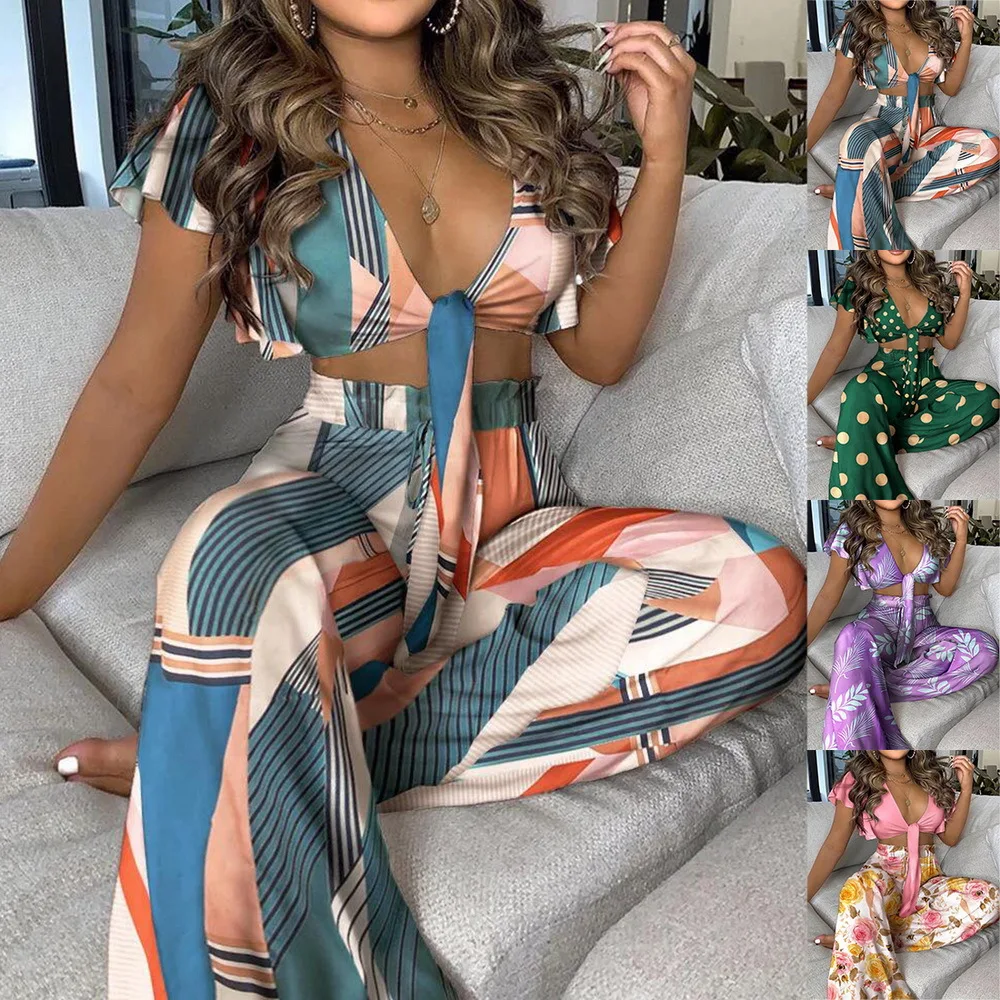 Летний женский модный Повседневный купальник на шнуровке с принтом + эластичный