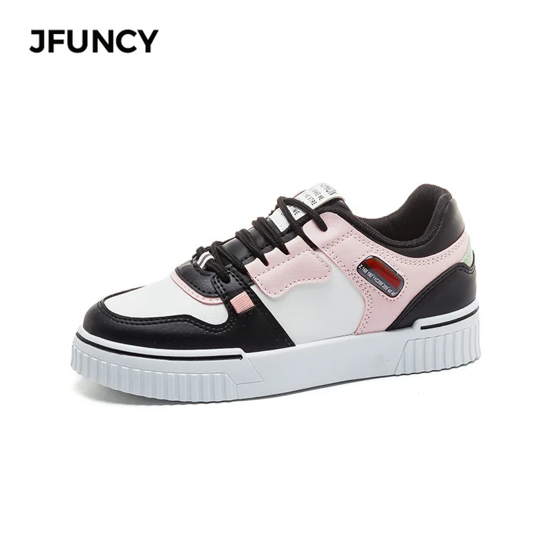 

JFUNCY 2021 Spring Autumn Women Sneaker White Tennis Female Shoe Flats Fashion Casual Ladies Vulcanize Shoes Women's Sneakers