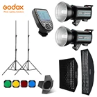 Вссветильник шка Godox QS400II 2x400Ws для фотостудии, триггер XPRO, софтбокс, стойка для светильник щения 280 см, дверь сарая, встроенные приемники для вспышки
