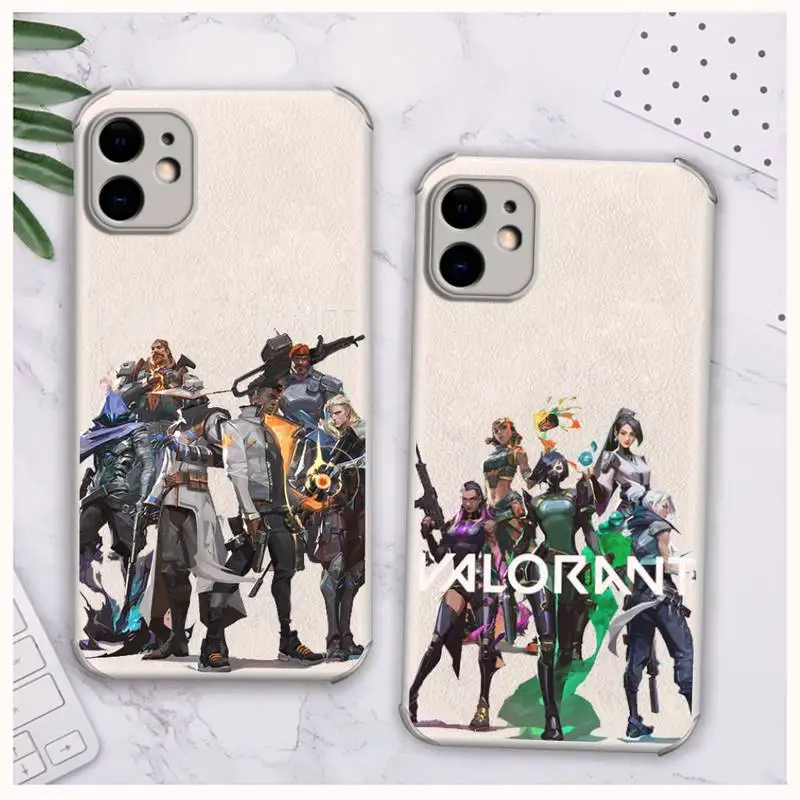 

Valorant game Phone Case Lambskin Leather For iphone 12 11 8 7 6 XR X XS PLUS MINI PLUS PRO MAX Shockproof